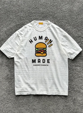 现货HUMAN MADE联名SHAKE SHACK T-SHIRT联名款汉堡印花短袖T恤男