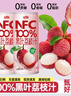 100%荔枝汁240ML*8罐装甘甜清爽夏季解渴解腻家庭聚会果汁饮品