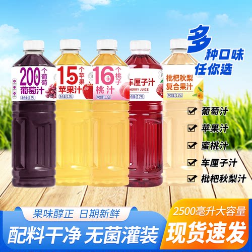 1.25L*2大瓶多口味果汁饮料批发