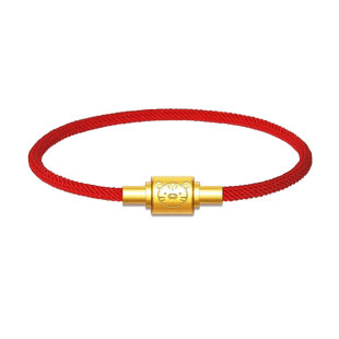 十二生肖转运珠手绳女男穿黄金金珠本命年虎年编织小红绳皮绳手链