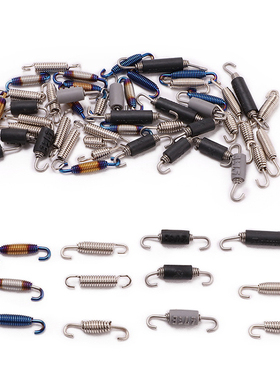 摩托车改装排气管加厚304不锈钢挂钩U型勾拉簧橡胶加厚通用弹簧