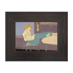 独处时光法式 中古风餐厅壁画卧室挂画 复古小众客厅装 饰画美式