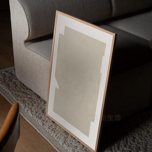 丘山生活 侘寂风格装饰画 折衷主义艺术大画抽象沙色色块客厅民宿