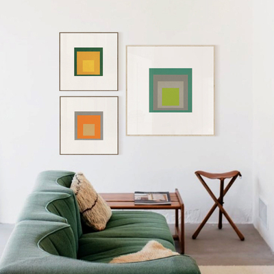 丘山生活彩色正方形抽象艺术