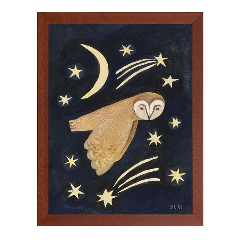 奶油风中古风小清新插图猫头鹰儿童房卡通装饰画原木挂画卧室餐厅,家居饰品,现代装饰画,淘宝优惠券,粉丝福利购,淘宝优惠卷