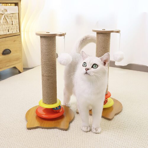 猫抓板猫玩具自嗨猫转盘铃铛球磨爪剑麻猫爬架耐用猫抓柱宠物用品
