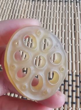 吊坠DIY饰品配件手工雕刻挂件玛瑙莲藕手工雕刻抛光修复打孔定制
