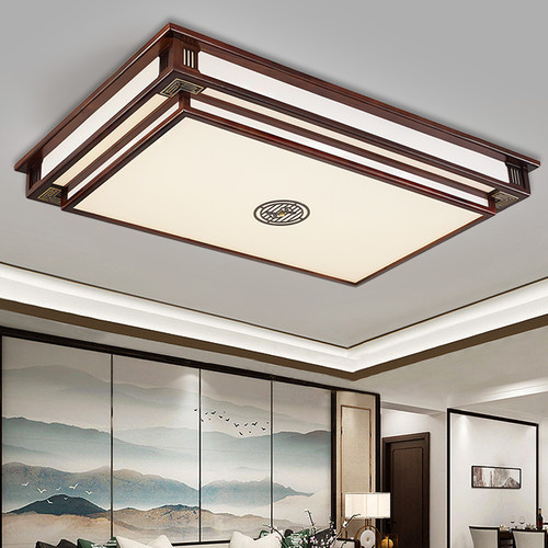 新中式实木大气客厅吸顶灯