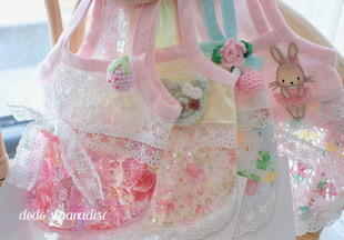 宠物猫狗衣服春夏泰迪约克夏马尔济斯透气雪纺蕾丝裙连衣裙