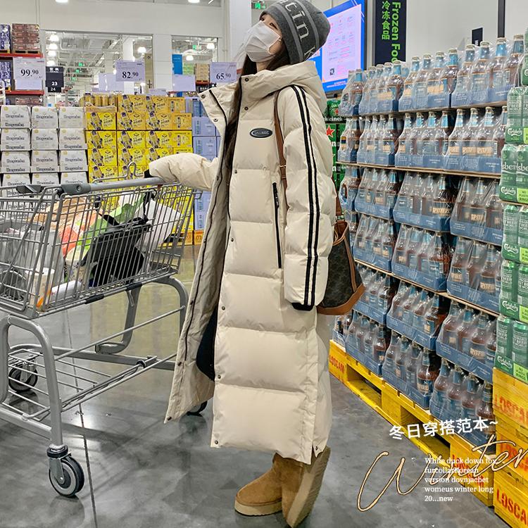 休闲韩系连帽女百搭2025冬季新款加厚长款过膝时尚高级感棉袄外套