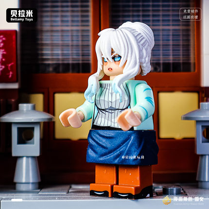 中国积木第三方人仔雪女 滑头鬼之孙漫画 雪丽冰丽拼装积木玩具