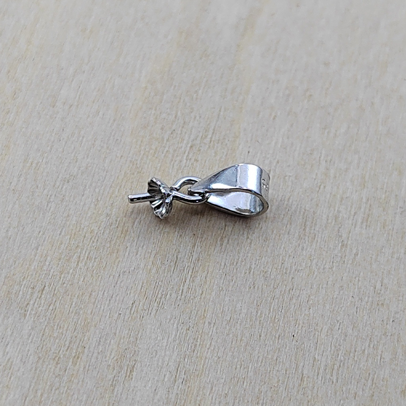 配件diyS925纯银简单瓜子扣吊坠头珍珠项坠挂坠空托女项链坠