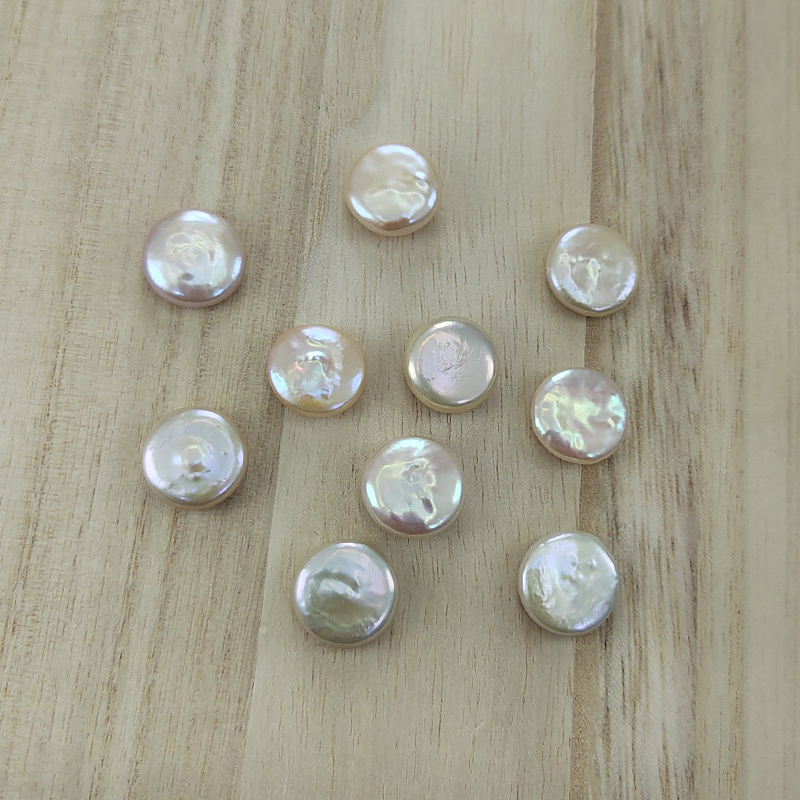 天然淡水珍珠DIY异形珠无孔胸针材料14-15mm强光大颗巴洛克纽扣形