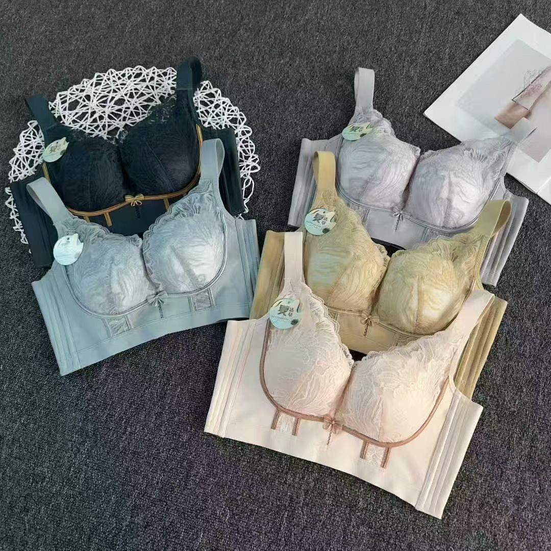 内衣女小胸聚拢显大收副乳防下垂调整型文胸罩无钢圈性感蕾丝胸罩