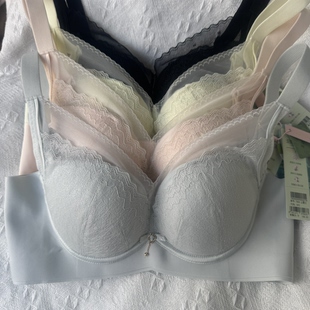 新款无圈内衣女中薄杯小胸显大无侧骨聚拢上托收副乳调整型文胸罩