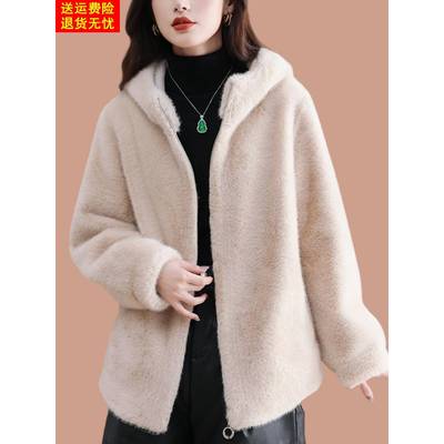 皮毛一体2025新款爆款海宁水貂毛毛皮草外套女秋冬时尚宽松年轻款