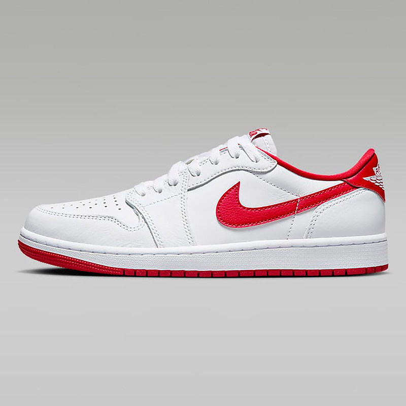 nike耐克男鞋airjordan1aj1白红低帮复古运动篮球鞋cz0790-161