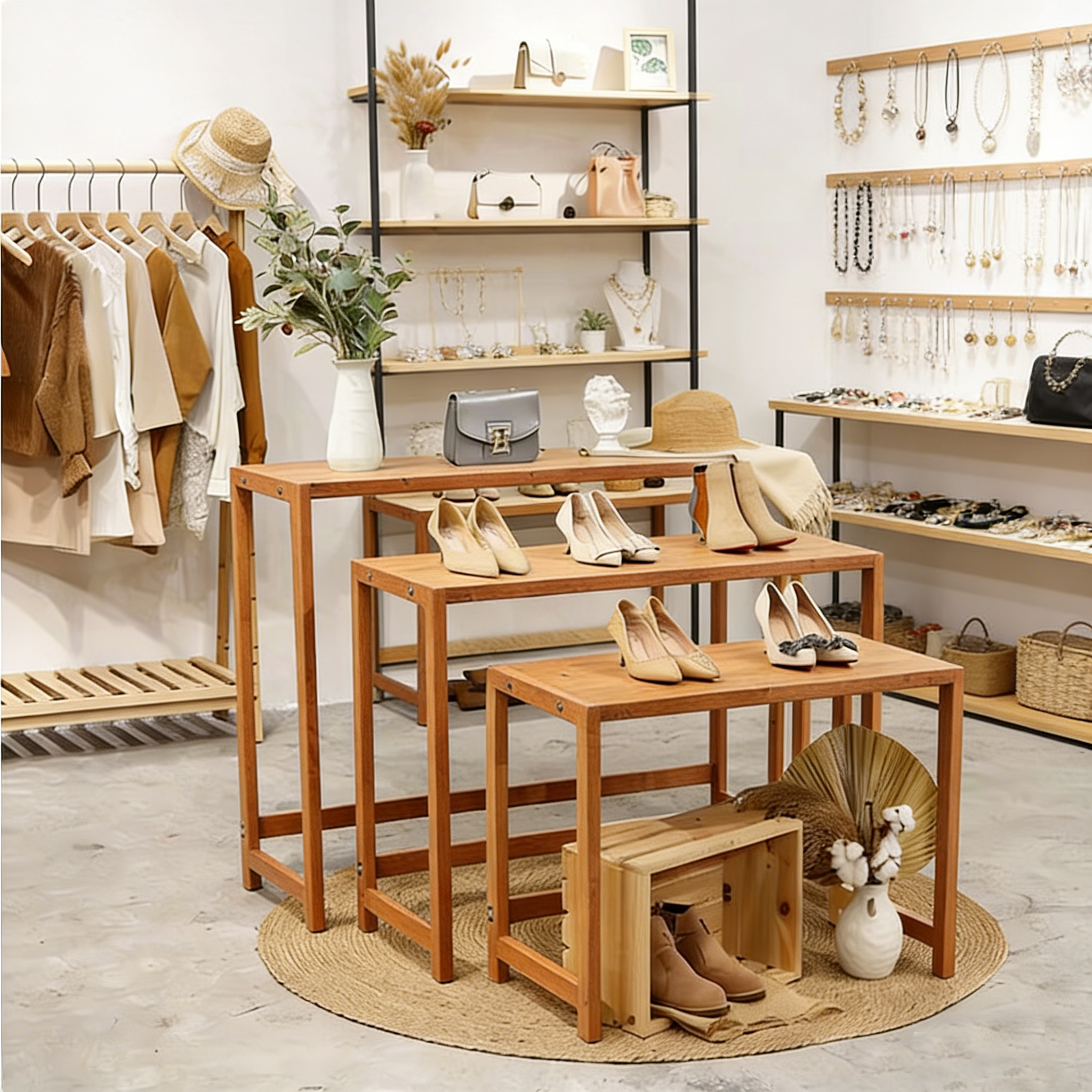 实木服装店橱窗展示桌童装店铺高低流水台中岛展示台中间货架简约,商业/办公家具,中岛/流水台,淘宝优惠券,粉丝福利购,淘宝优惠卷