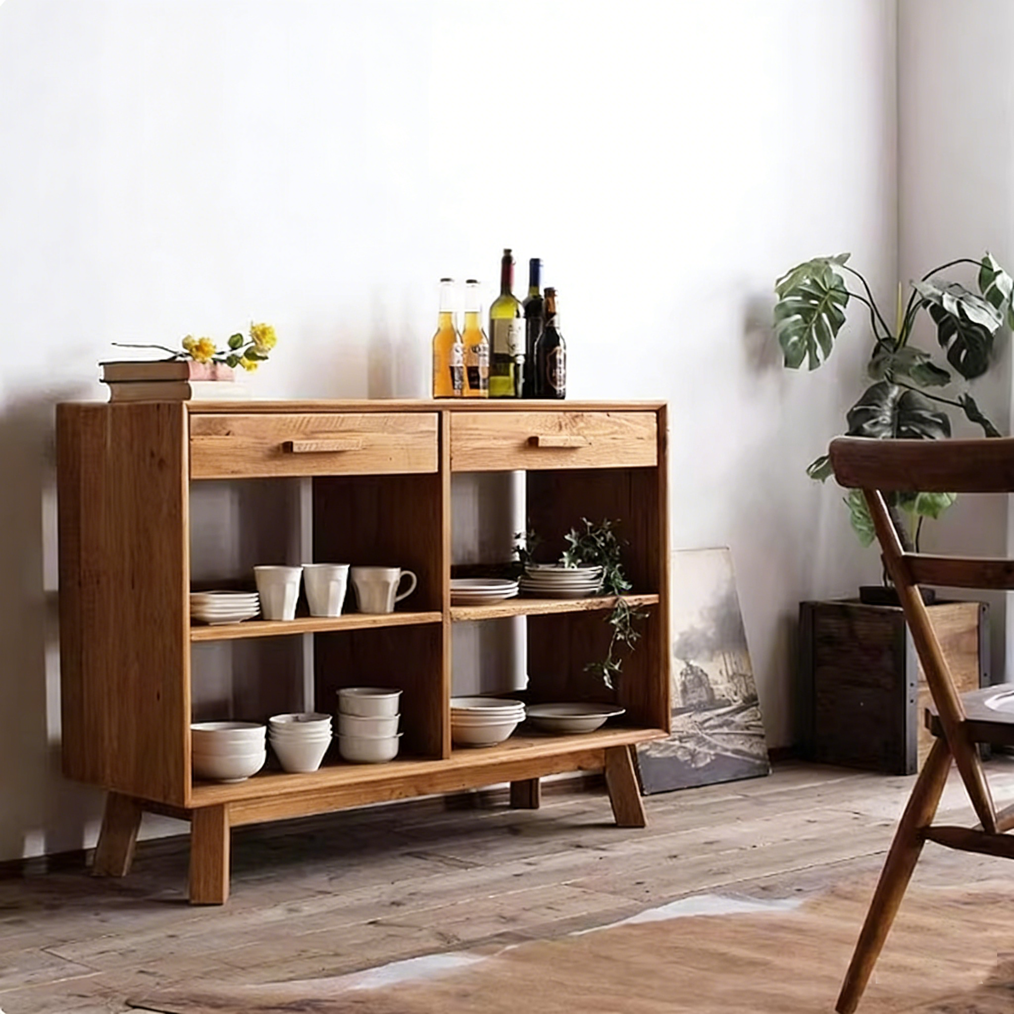 全实木中古侘寂风餐边柜复古储物柜酒柜客厅收纳柜落地柜置物架,商业/办公家具,办公茶水柜,淘宝优惠券,粉丝福利购,淘宝优惠卷