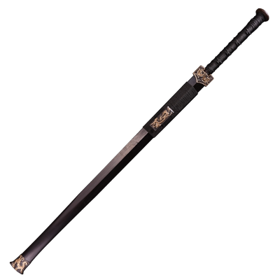 龙泉市泉字号宝剑纯铜鎏金四兽汉剑花纹钢羽毛纹八面研磨未开刃