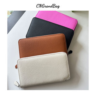 头层牛皮简约长款钱包大容量多功能手机现金收纳钱夹女H家可定制