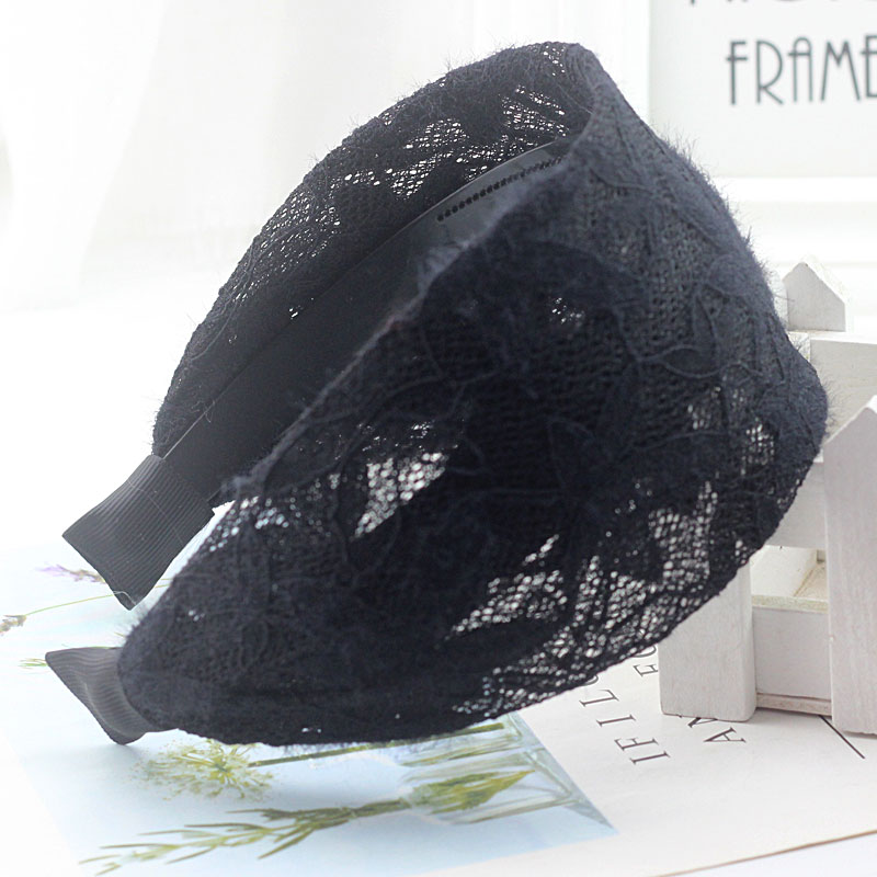 日韩黑色枫叶发箍布艺宽边头箍拉绒防滑带齿发卡子简约遮白发发带