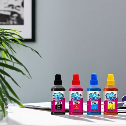 官方另色鬼墨水适用爱普生002墨水L4158 4166 L4168 L6168 L6178 L6198填充墨水染料墨盒喷墨打印机墨水100ML