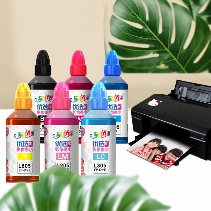 2�װ��� ��ɫ��īˮ���ݰ�����T674īˮL801 L810 L805 L850 L1800��ī��ӡ��īˮRCīˮȾ��Ӱ��BK��ɫ100ML