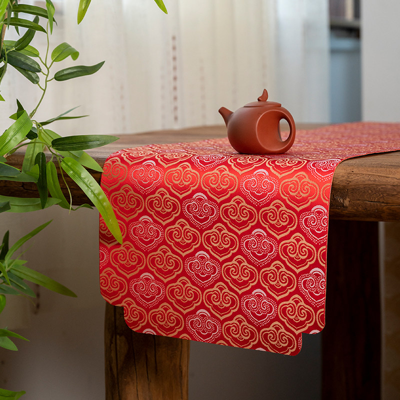 新中式双面防水织锦茶席禅意茶桌旗织金茶垫布艺轻奢茶台茶几垫布,居家布艺,茶席,淘宝优惠券,粉丝福利购,淘宝优惠卷