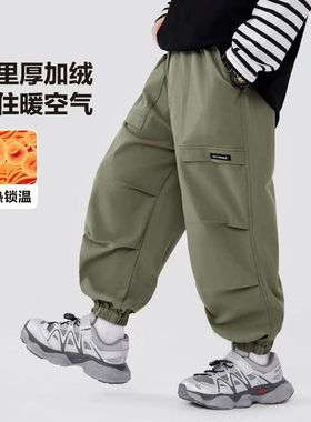 A05335（宝贝响当当）三层加厚夹棉登山裤防风裤三防面料带弹力