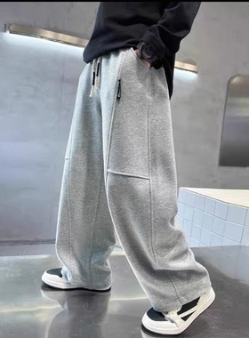 A05771（宝贝响当当）男女童秋冬装新款奥粒绒抽绳弯刀卫裤阔腿裤