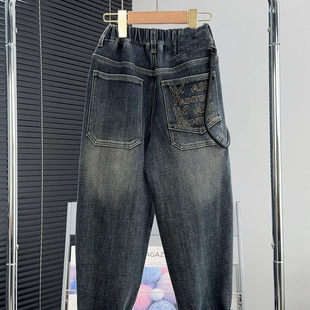 裤 男童女童加绒口袋W牛仔老爹裤 子 宝贝响当当 A05868