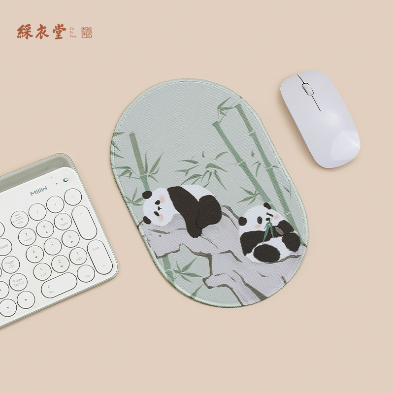 彩衣堂国风熊猫可爱鼠标垫