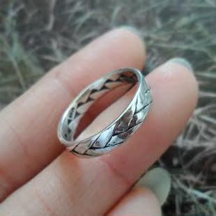 泰银925纯银手工银 经典单股编织麻花英伦风好运戒指12-23男