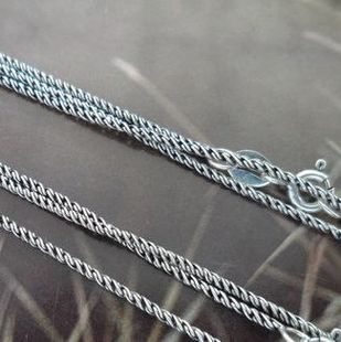 舒适马鞭项链颈链1.1mm男女40 泰银 经典 曼谷手工银 925纯银