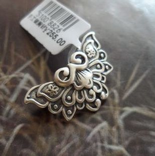 泰银 925纯银 曼谷 手工ph7款式蝴蝶好运胸针2.95cm