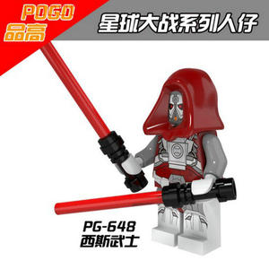 国产第三方品高星球大战starwars西斯武士拼装积木人仔带双光剑