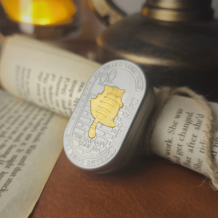 不锈钢凡子馋猫律动推牌edc解压玩具机械直推旋转啪啪币减压神器