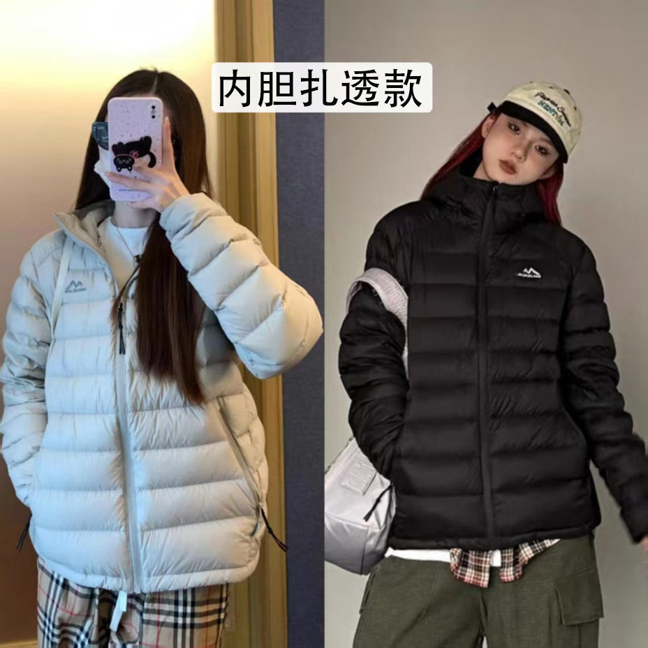 排骨轻薄短款情侣复古面包服连帽百搭纯色大码保暖冬季羽绒棉服潮