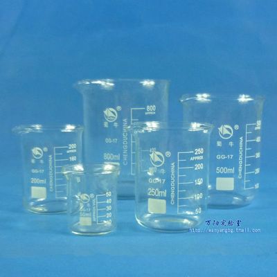 蜀牛玻璃烧杯 耐高温透明低型烧杯刻度量杯25 50 100 150 250 300 400 500 800 1000 2000 3000 5000 10000ml