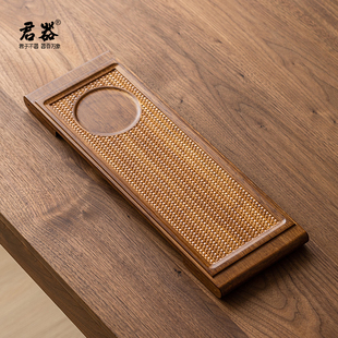 知茗堂重竹书卷干泡台茶具茶盘家用小型茶托盘办公室用功夫茶台盘