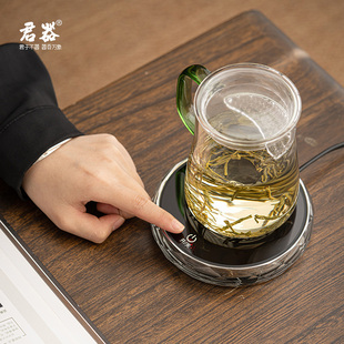 新品水晶玻璃智能恒温加热杯垫55度温水温茶器插电桌面茶水保温垫
