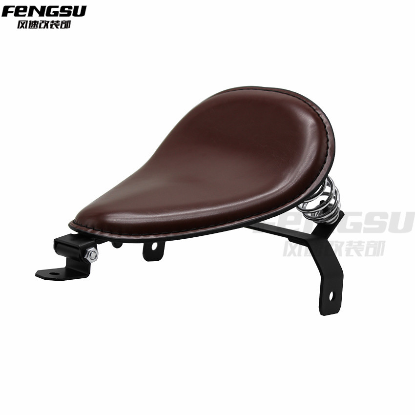 摩托车哈雷XL883铁马400巡航太子车改装复古前支架弹簧单坐包坐垫