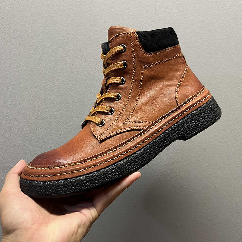 英伦马丁靴高帮真皮靴子