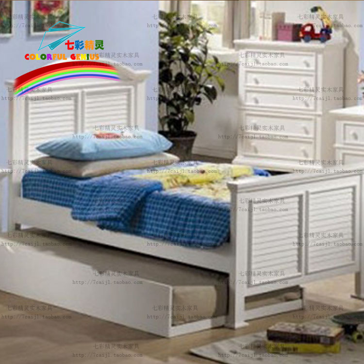 实木单层床儿童床创意定制欧式美式大床青少年家具男孩女孩床婚床