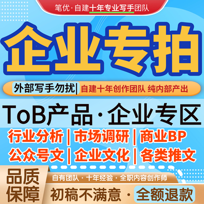 行业分析·市场调研·商业BP·公众号文·企业文化·企业文章写作