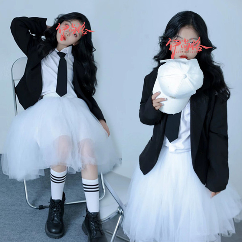 影楼拍照女童主题写真模卡艺术照舞台走秀儿童演出服T台大赛礼服
