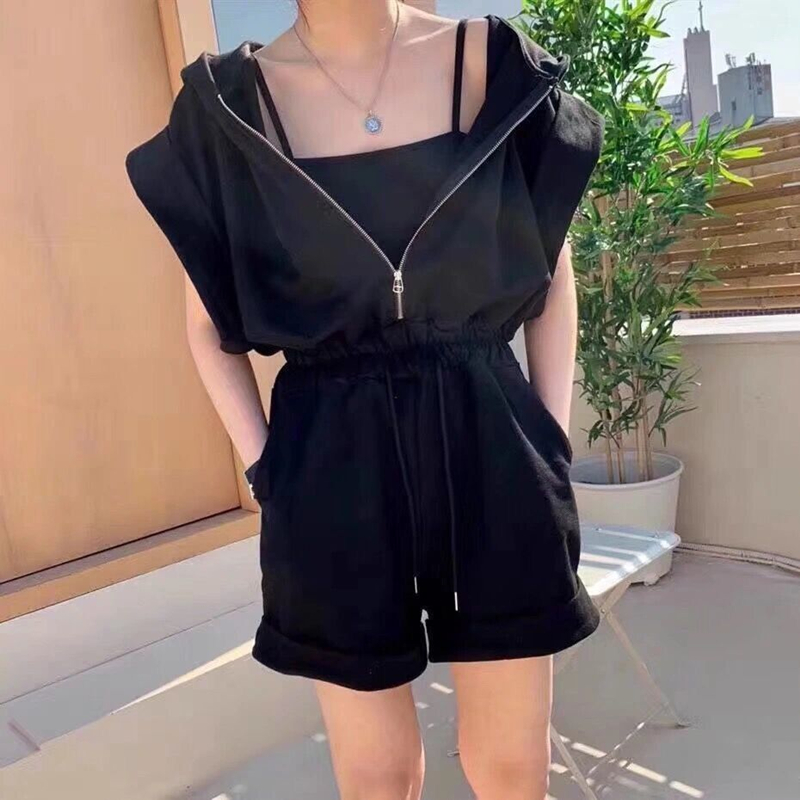 秋季新款工装连体裤女小个子套装休闲宽松时尚连衣裤女运动套装女