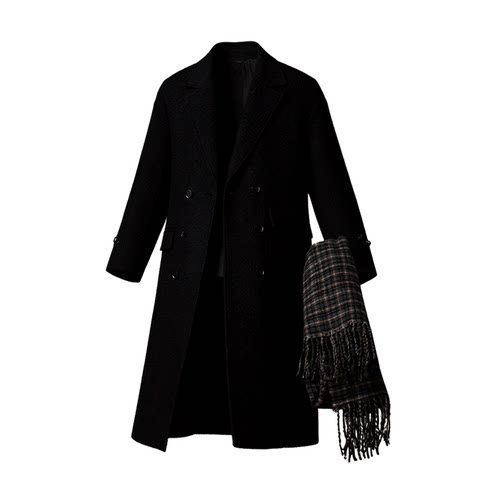 w2x羊毛呢大衣男设计感秋冬季西装外套加厚呢子男装过膝风衣时尚