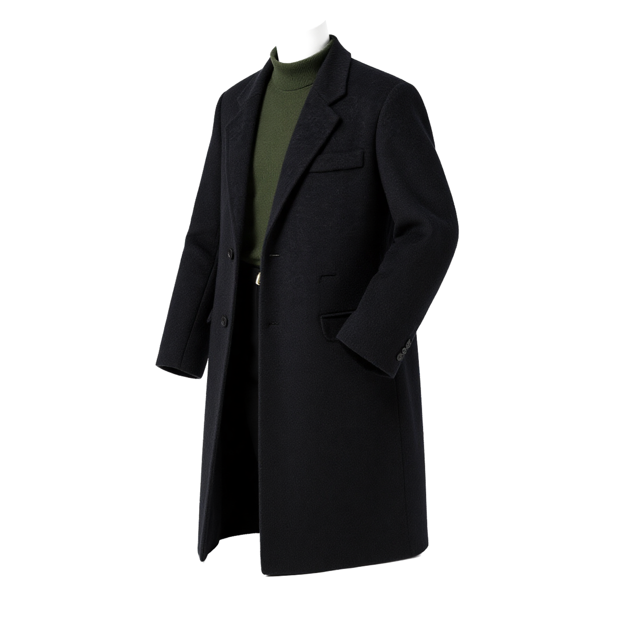 w2x时尚英伦风冬季羊毛呢大衣男士中长款风衣高级感外套加厚男装